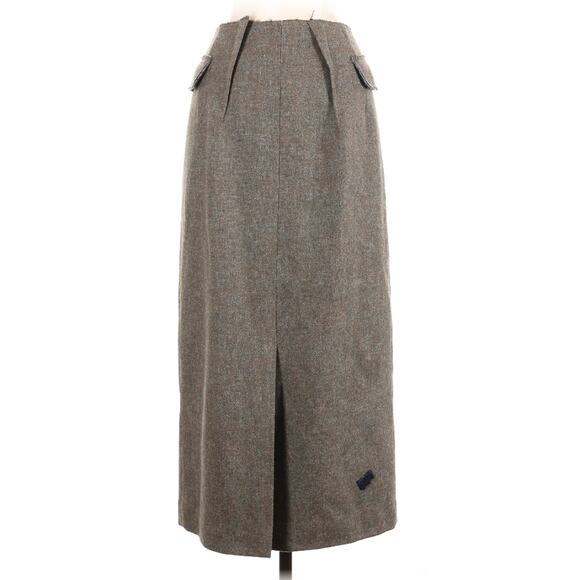 Ader Error Roxie Khaki Green Wool Deconstructed Button Front Midi Skirt S - Picture 6 of 12
